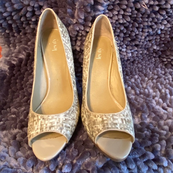 Used-Cute Cork/wicker material high heel peep toes - Picture 3 of 5